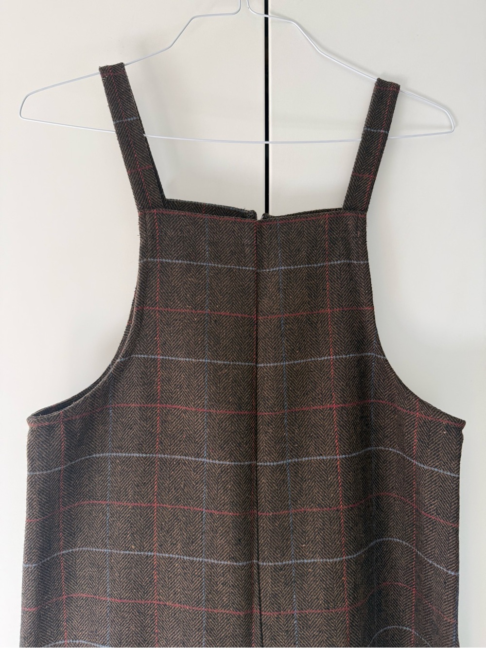 Forever 21 Brown Plaid Wide Leg Jumpsuit Overalls Size M